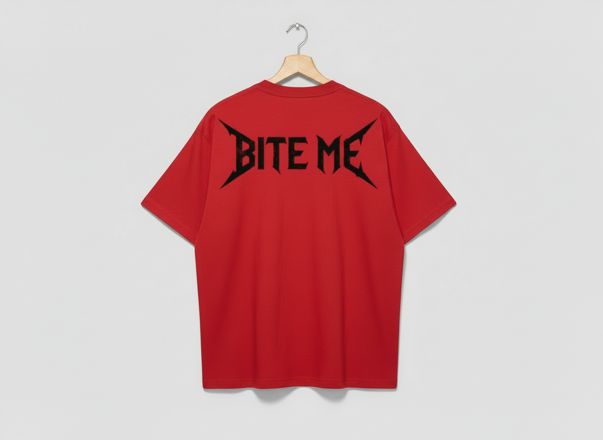 Bite Me T-Shirt | Demon Eyes Graphic Streetwear Shirt | Goth Oversized Tee