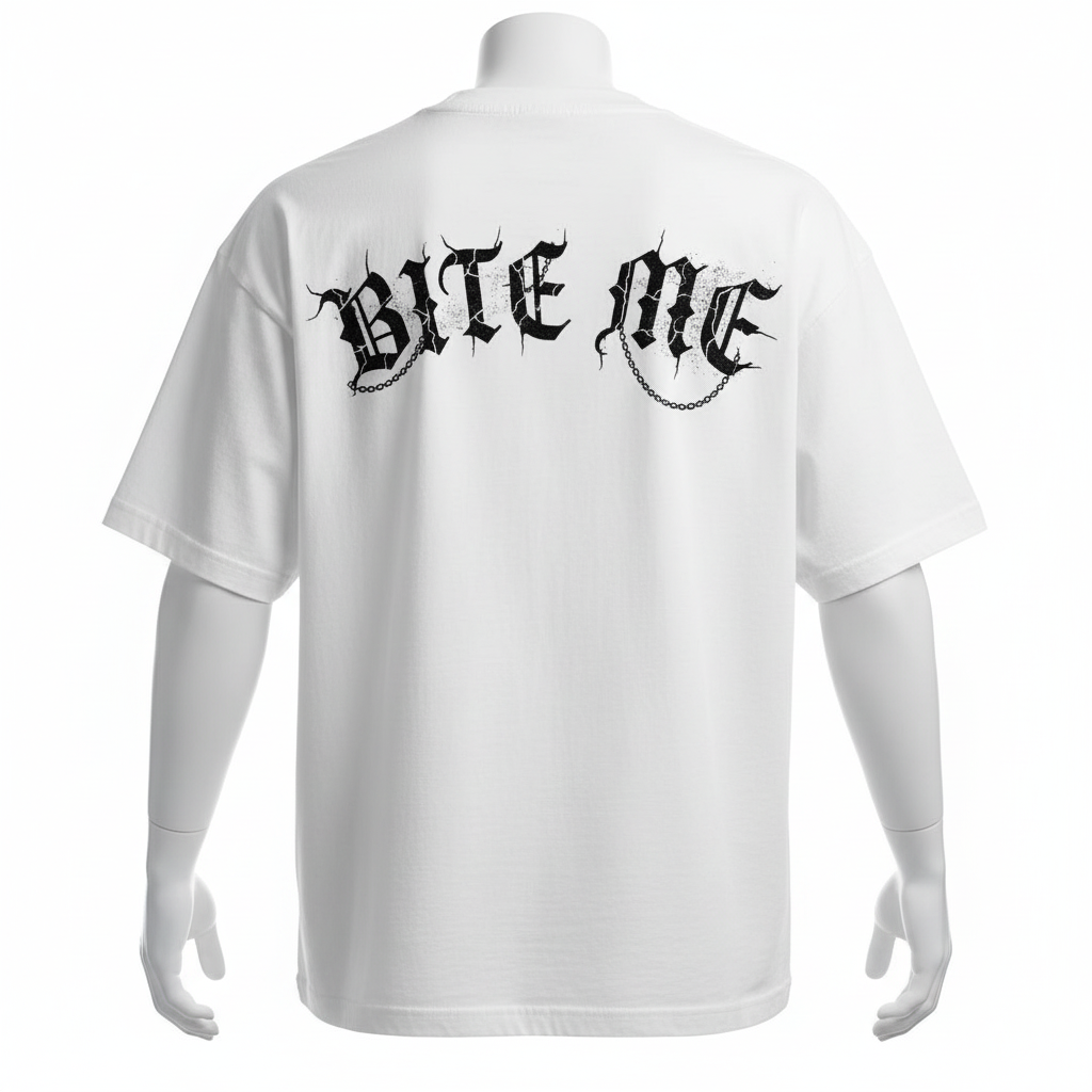 Bite Me Shadowreaper Graphic T-Shirt | Horror Streetwear Shirt | Goth Oversized Tee