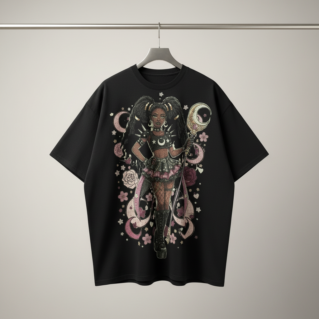Dark Magical Girl Eat Me T-Shirt | Goth Anime Streetwear Shirt | Kawaii Gothic Oversized Tee