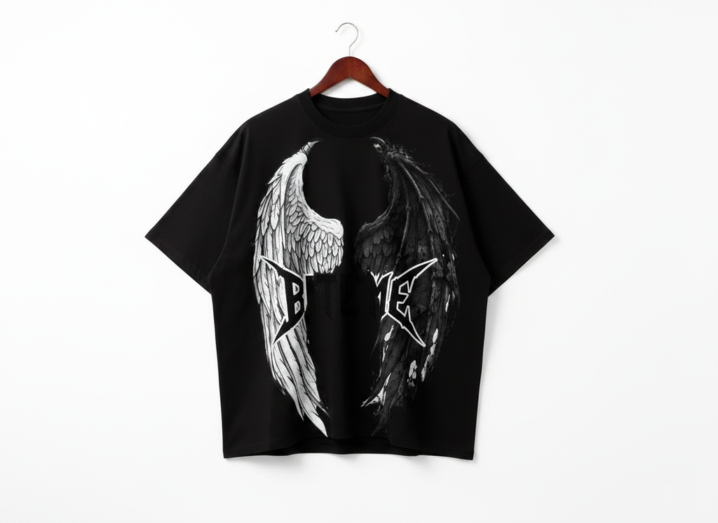 Born From Angels But Raised By The Devil | Gothic Streetwear Shirt | Goth Oversized Tee