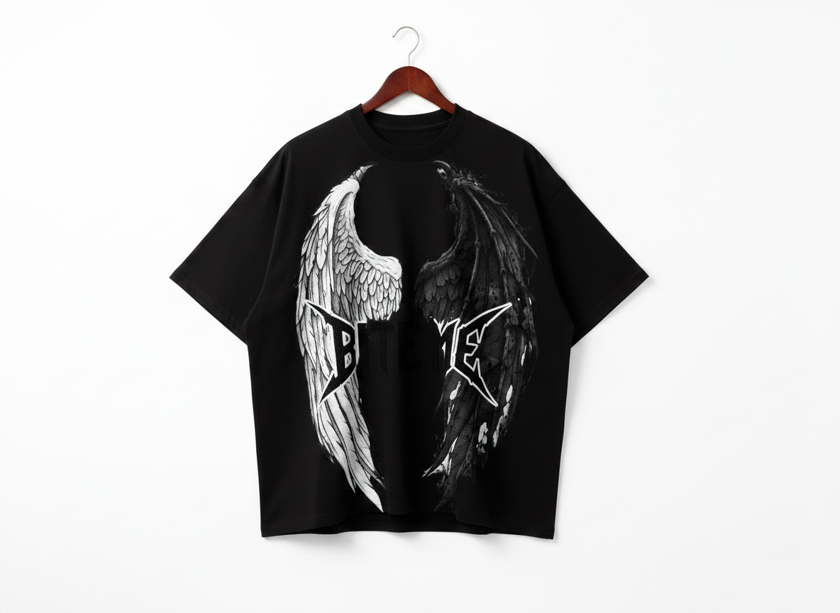 Born From Angels But Raised By The Devil | Gothic Streetwear Shirt | Goth Oversized Tee
