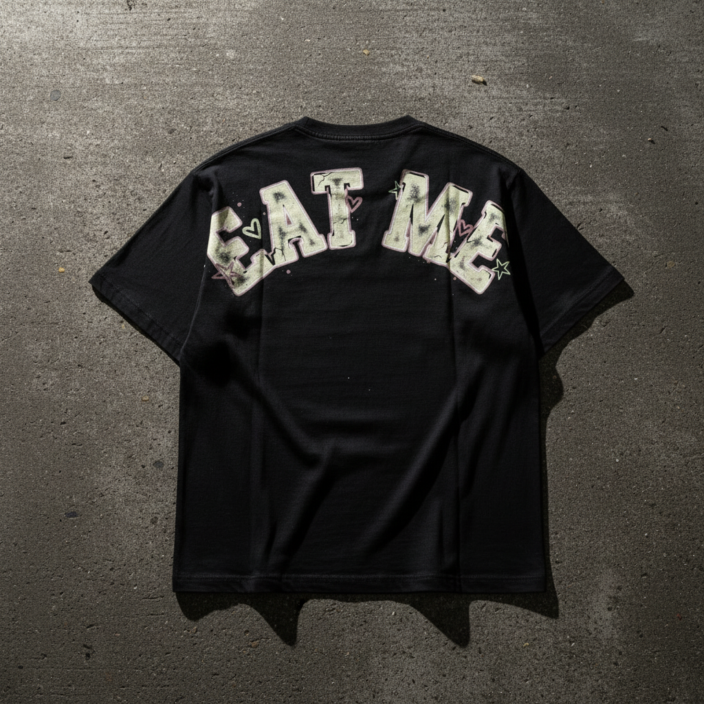 Dark Magical Girl Eat Me T-Shirt | Goth Anime Streetwear Shirt | Kawaii Gothic Oversized Tee