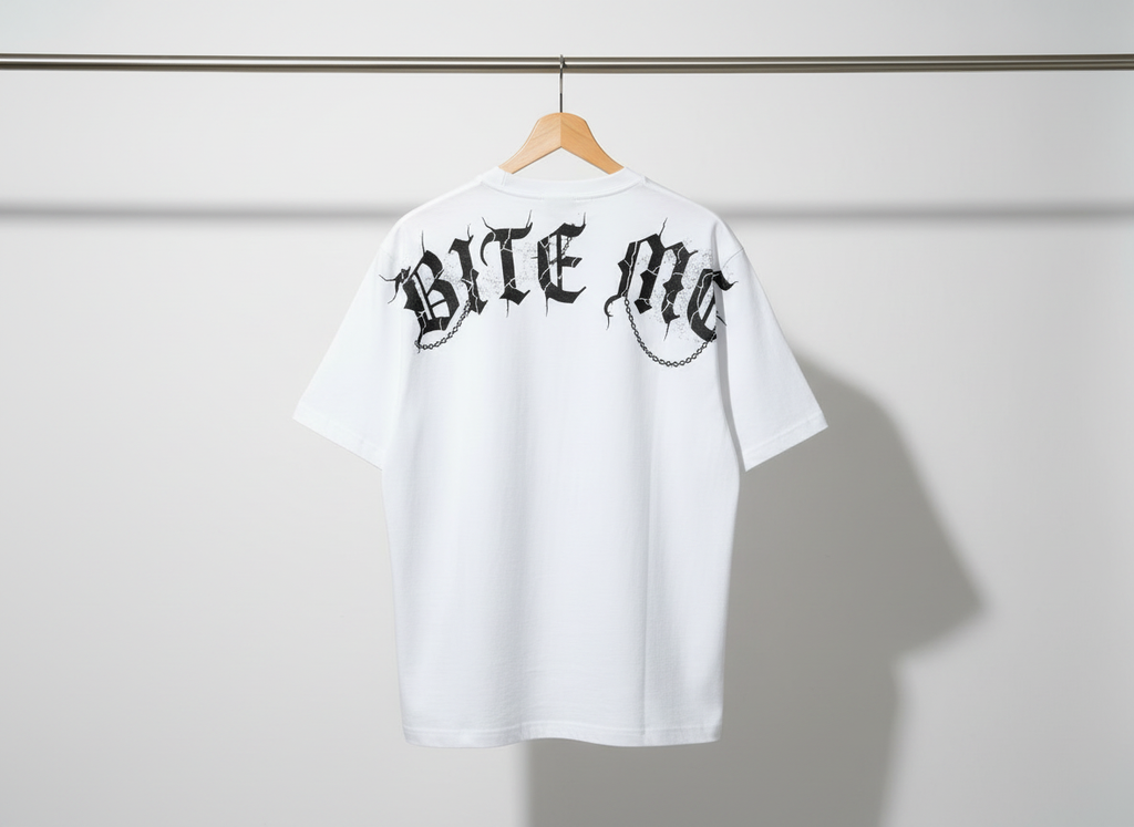 Bite Me Shadowreaper Graphic T-Shirt | Horror Streetwear Shirt | Goth Oversized Tee