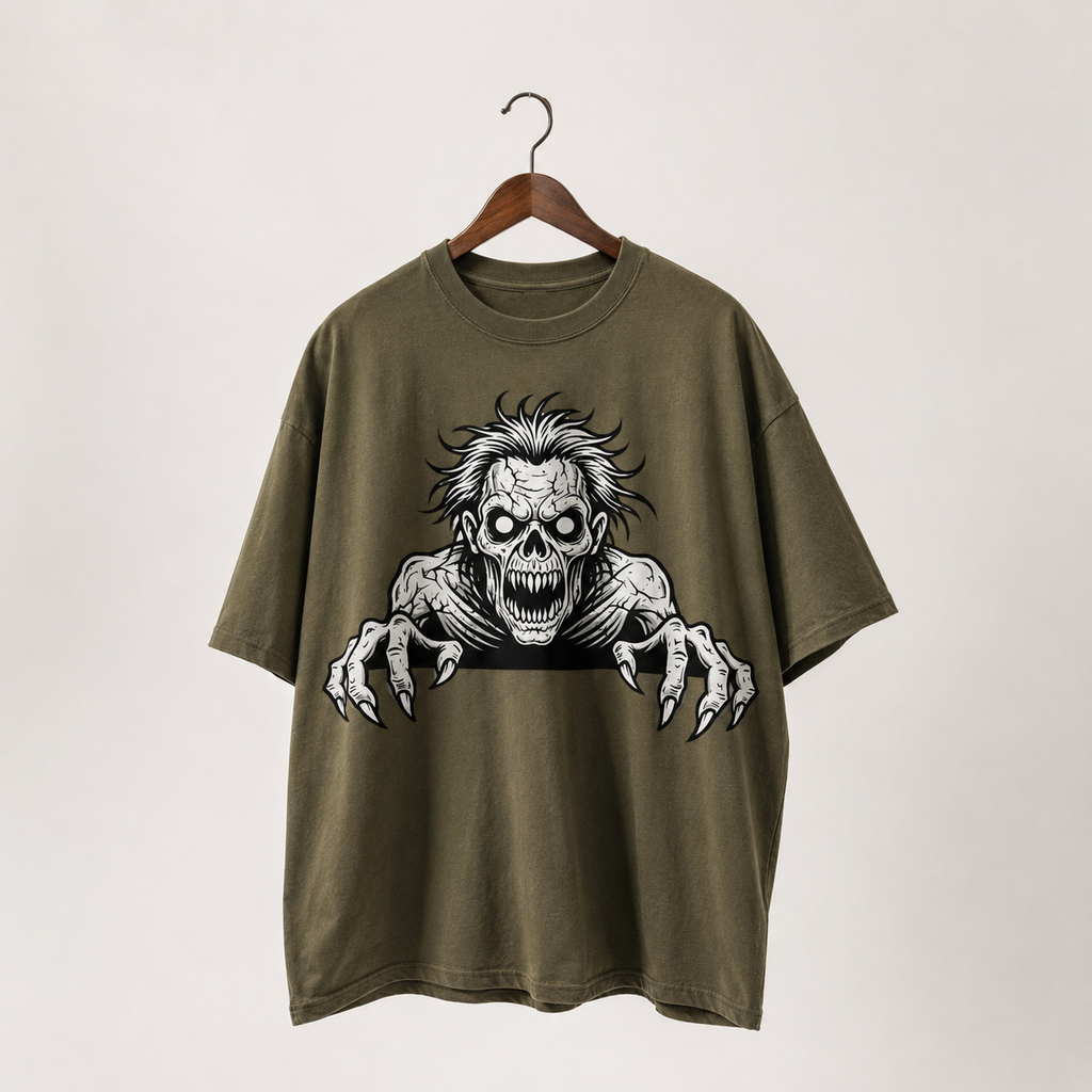 Bite Me Zombie Tee | Grunge Streetwear Graphic Shirt | Dark Aesthetic Oversized