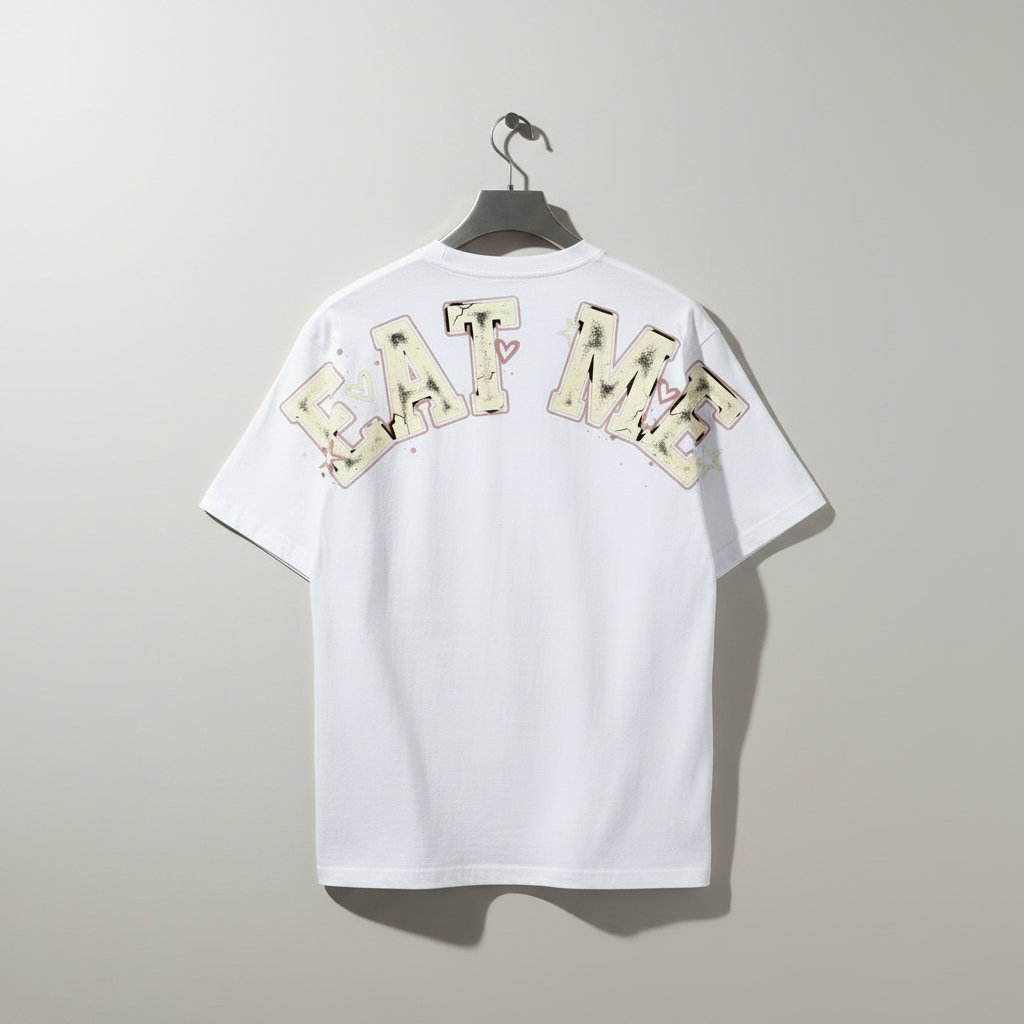 Gothic Kawaii Eat Me Graphic Tee | Anime Punk Girl Streetwear Shirt | Goth Oversized Tee