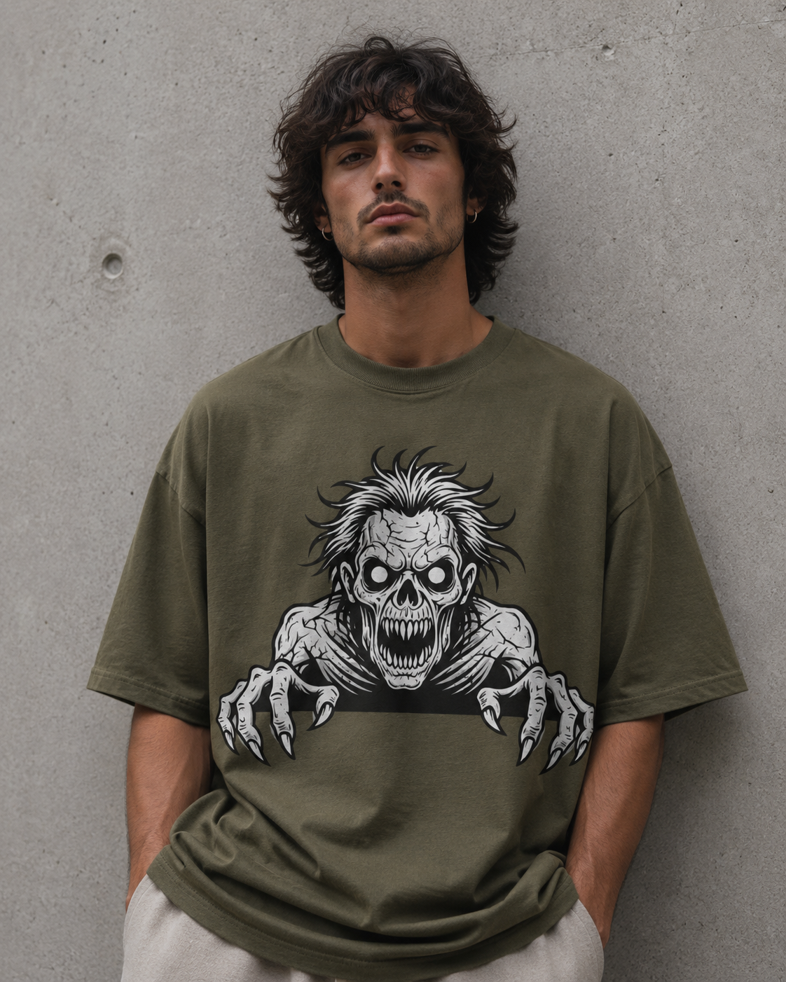 Bite Me Zombie Tee | Grunge Streetwear Graphic Shirt | Dark Aesthetic Oversized