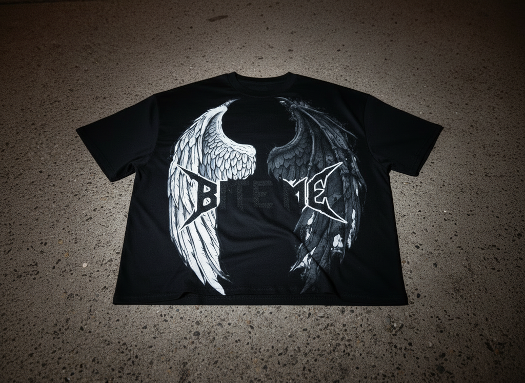Born From Angels But Raised By The Devil | Gothic Streetwear Shirt | Goth Oversized Tee
