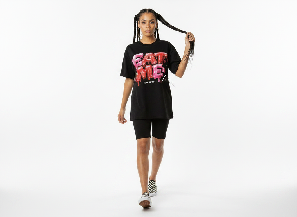 Eat Me Candy Graphic T-Shirt | Dripping Candy Streetwear Tee | Goth Kawaii Oversized Shirt
