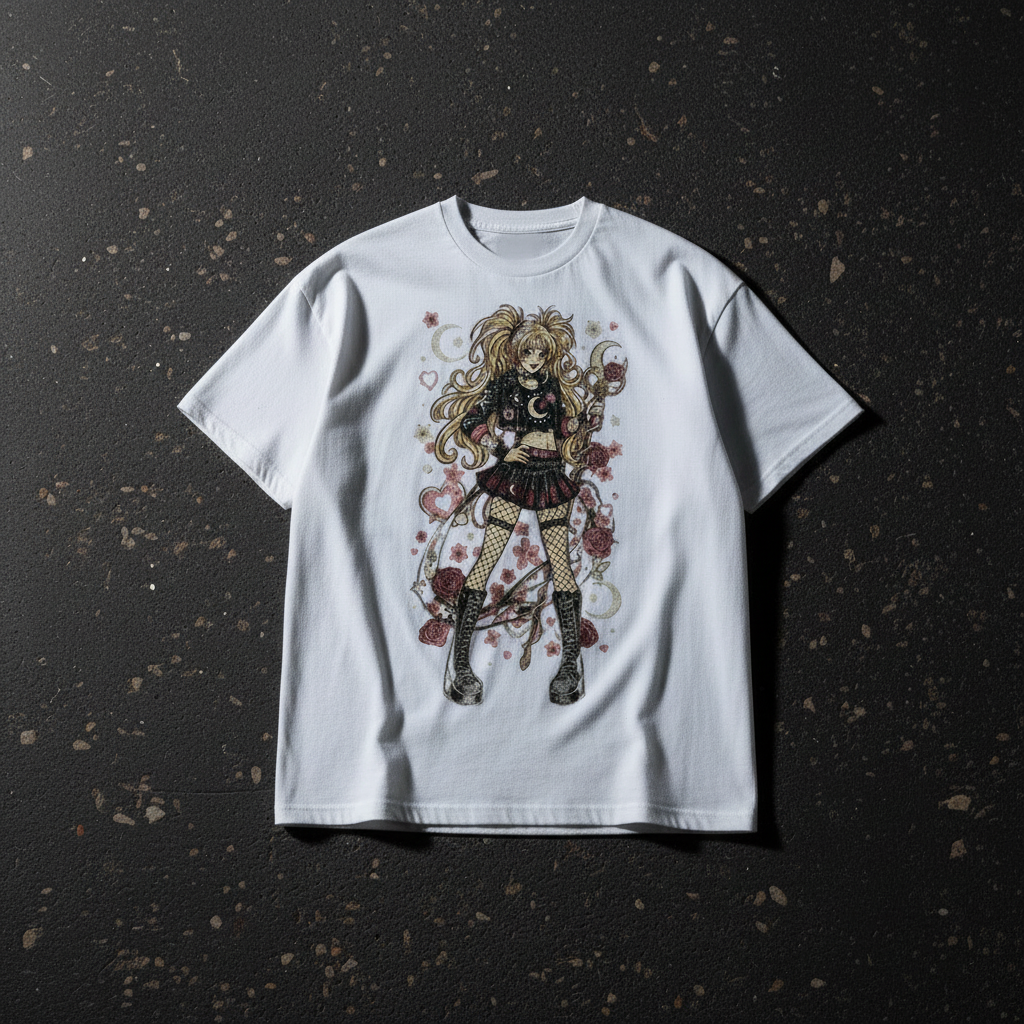 Gothic Kawaii Eat Me Graphic Tee | Anime Punk Girl Streetwear Shirt | Goth Oversized Tee