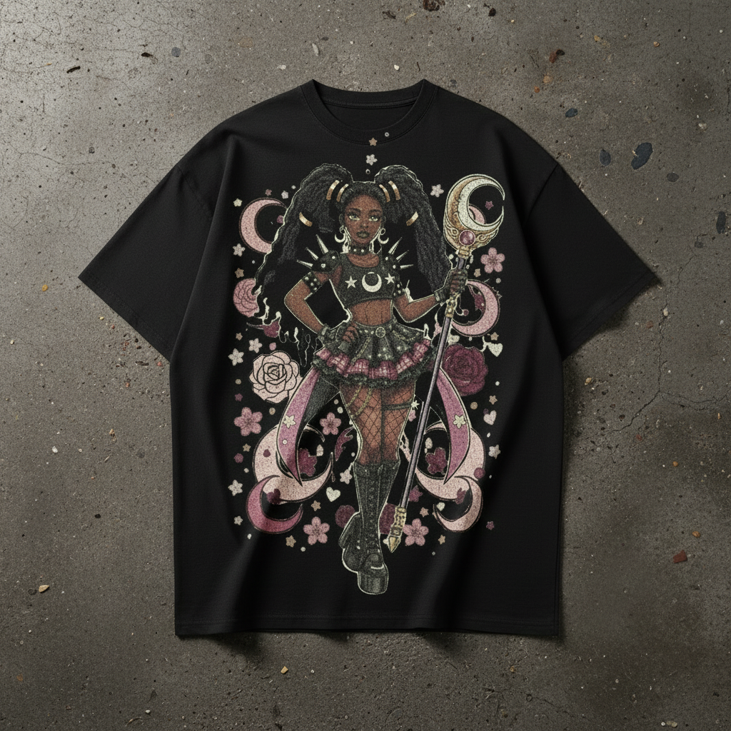 Dark Magical Girl Eat Me T-Shirt | Goth Anime Streetwear Shirt | Kawaii Gothic Oversized Tee