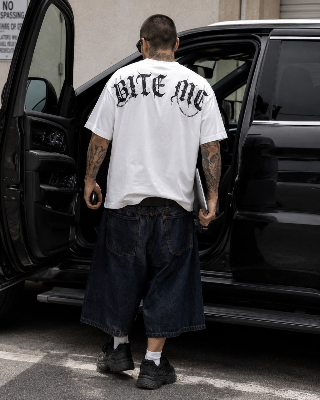 Bite Me Shadowreaper Graphic T-Shirt | Horror Streetwear Shirt | Goth Oversized Tee