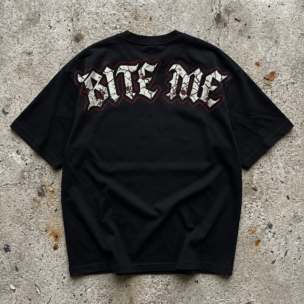 Hell Born Bite Me Graphic Tee | Horror Streetwear Shirt | Goth Oversized Tee