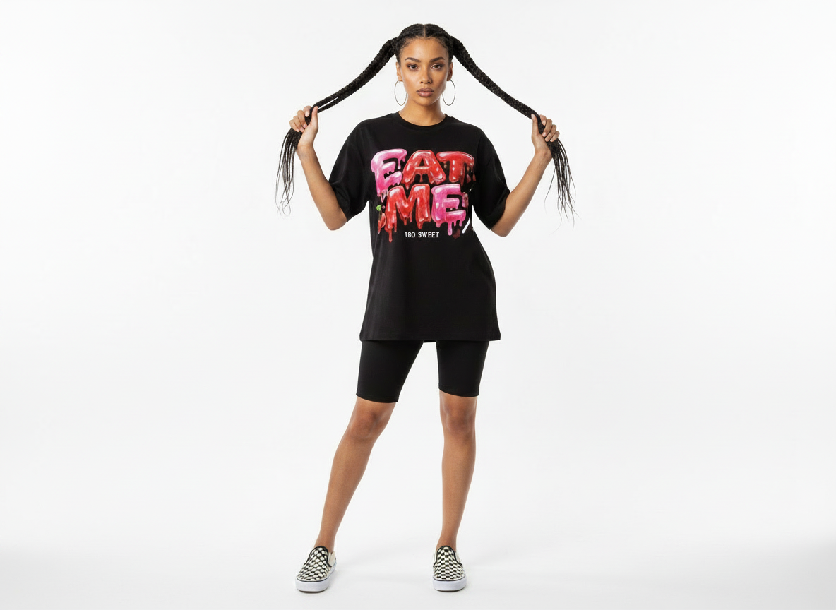 Eat Me Candy Graphic T-Shirt | Dripping Candy Streetwear Tee | Goth Kawaii Oversized Shirt