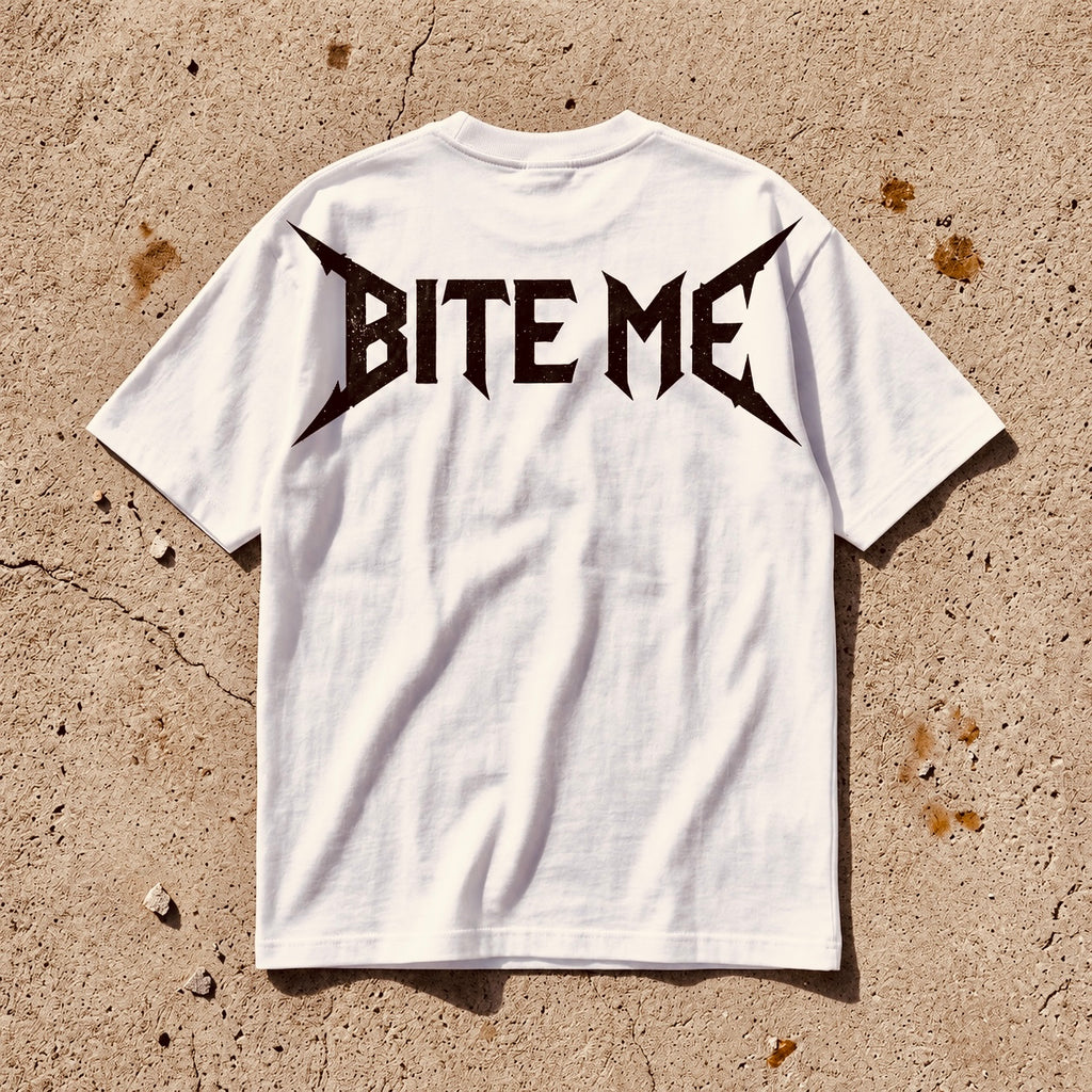 Bite Me T-Shirt | Demon Eyes Graphic Streetwear Shirt | Goth Oversized Tee