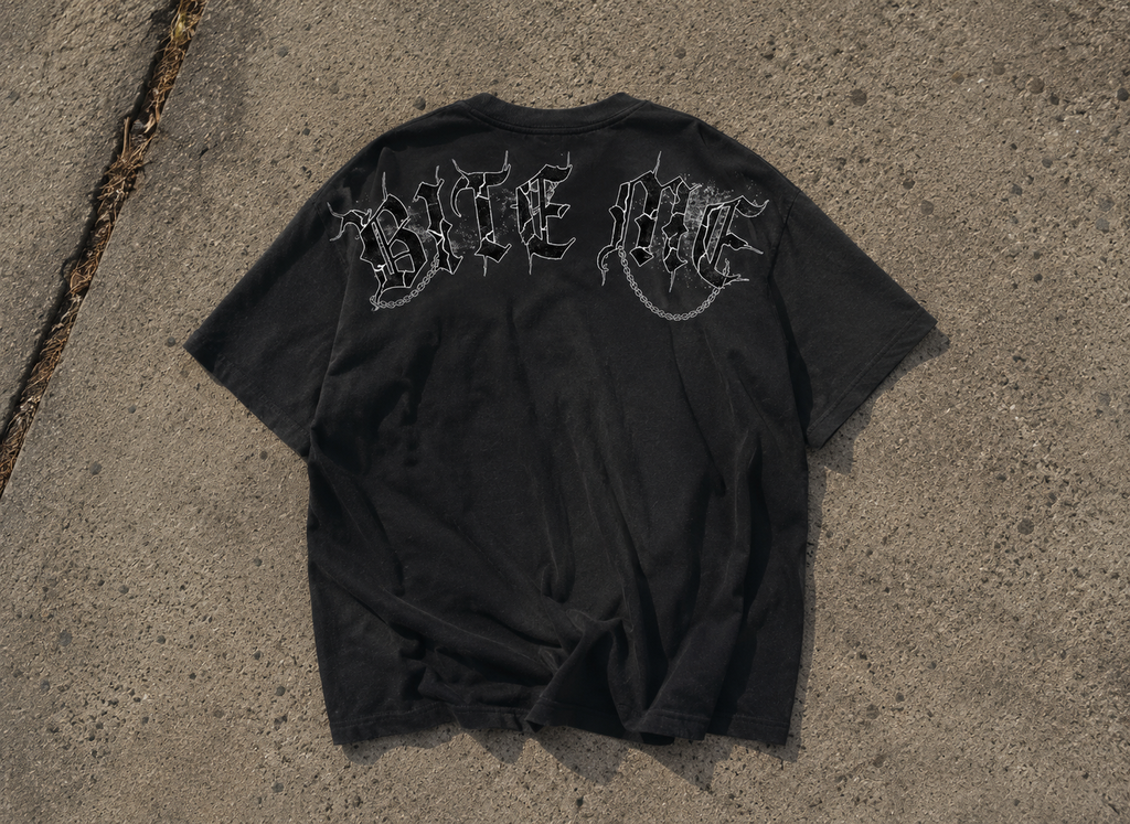 Bite Me Shadowreaper Graphic T-Shirt | Horror Streetwear Shirt | Goth Oversized Tee