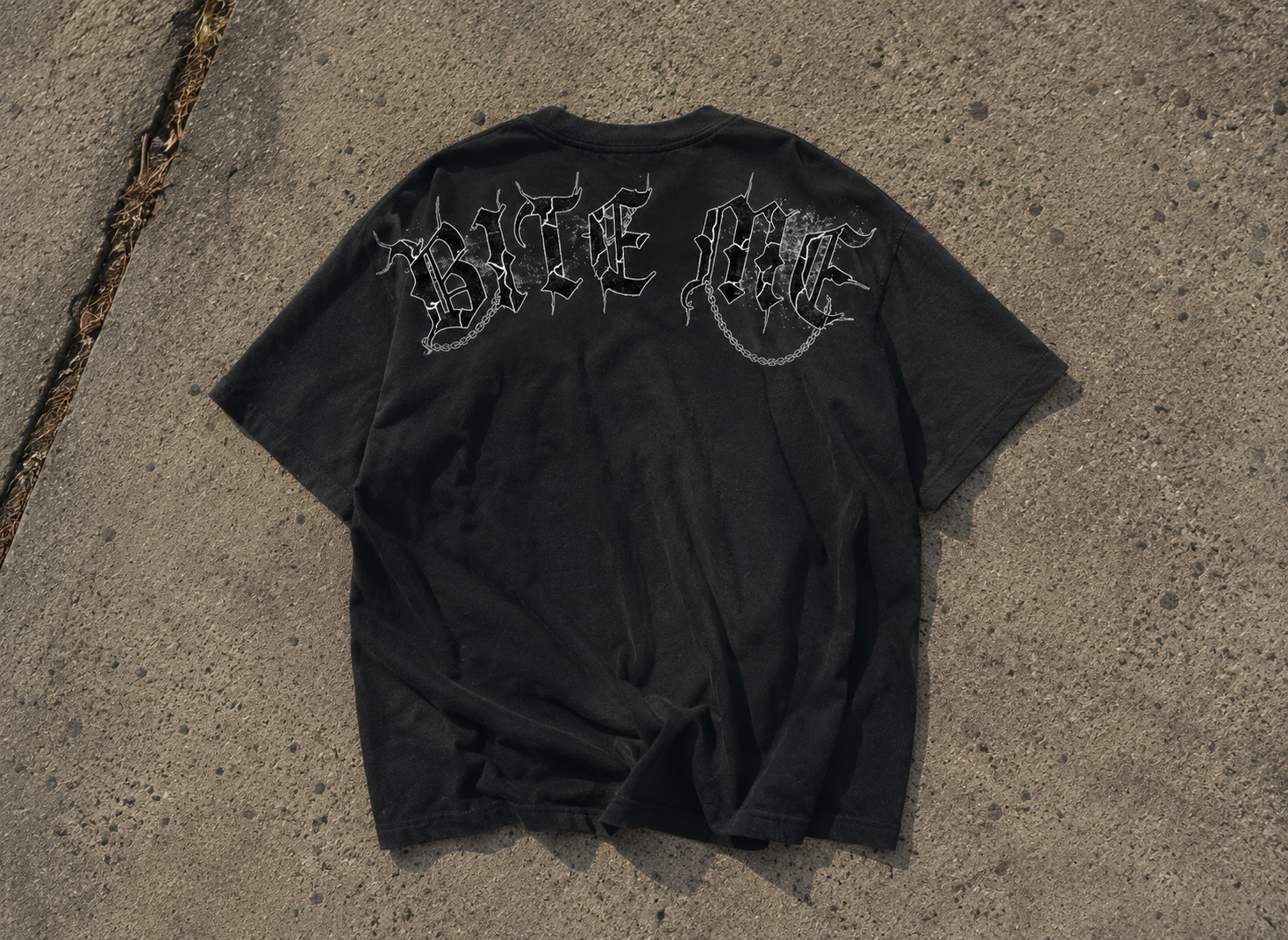 Bite Me Shadowreaper Graphic T-Shirt | Horror Streetwear Shirt | Goth Oversized Tee